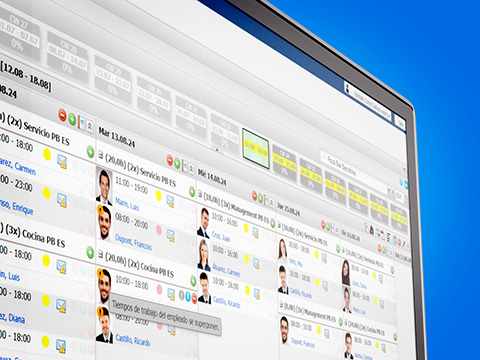 Mensaje de advertencia sobre restricciones del plan de turnos Ejemplo de mensaje de advertencia en el plan de turnos de los empleados