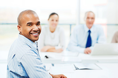 Several people in a job interview