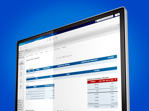 Gestión de vacaciones Interfaz de cuenta de vacaciones