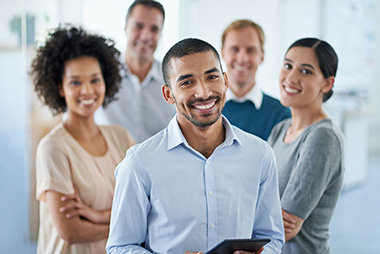 Food truck staff at the counter