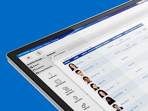 Employee list in management software