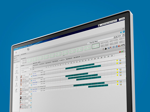 Employee weekly overview with bar chart