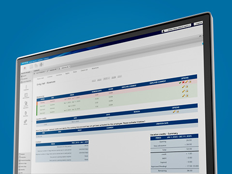 Holiday account interface
