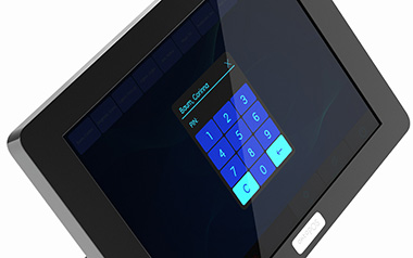 Anmeldung Mitarbeiter an der Kasse Eine Kasse mit Pineingabe für Mitarbeiter Anmeldung