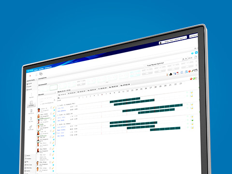 Woche als Balkendiagramm Mitarbeiter Wochenübersicht mit Balkendiagramm