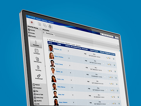 Mitarbeiter Datenbank Mitarbeiterliste in der management Software