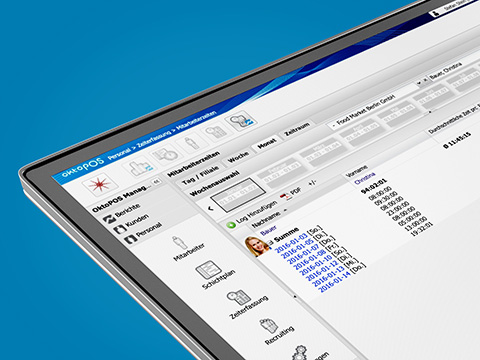 Stundenübersicht Übersicht der Mitarbeiterzeiten in der management software