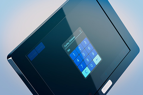 Inicio de sesión de empleado en la caja Caja con ventana de inicio de sesión