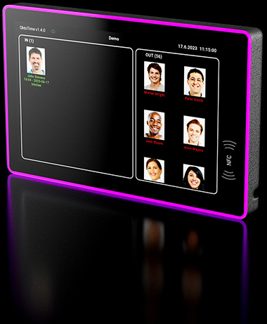 Zeiterfassung - OktoTime Tablet mit Zeiterfassungs App