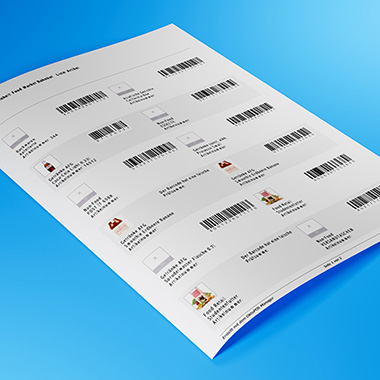 Barcode Liste Blatt Papier mit Barcode Liste